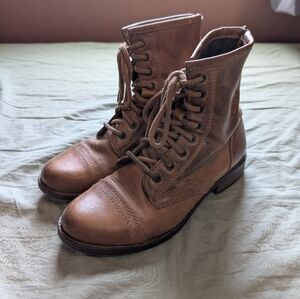 Steve Madden Heeled Leather Boots W8 Brown